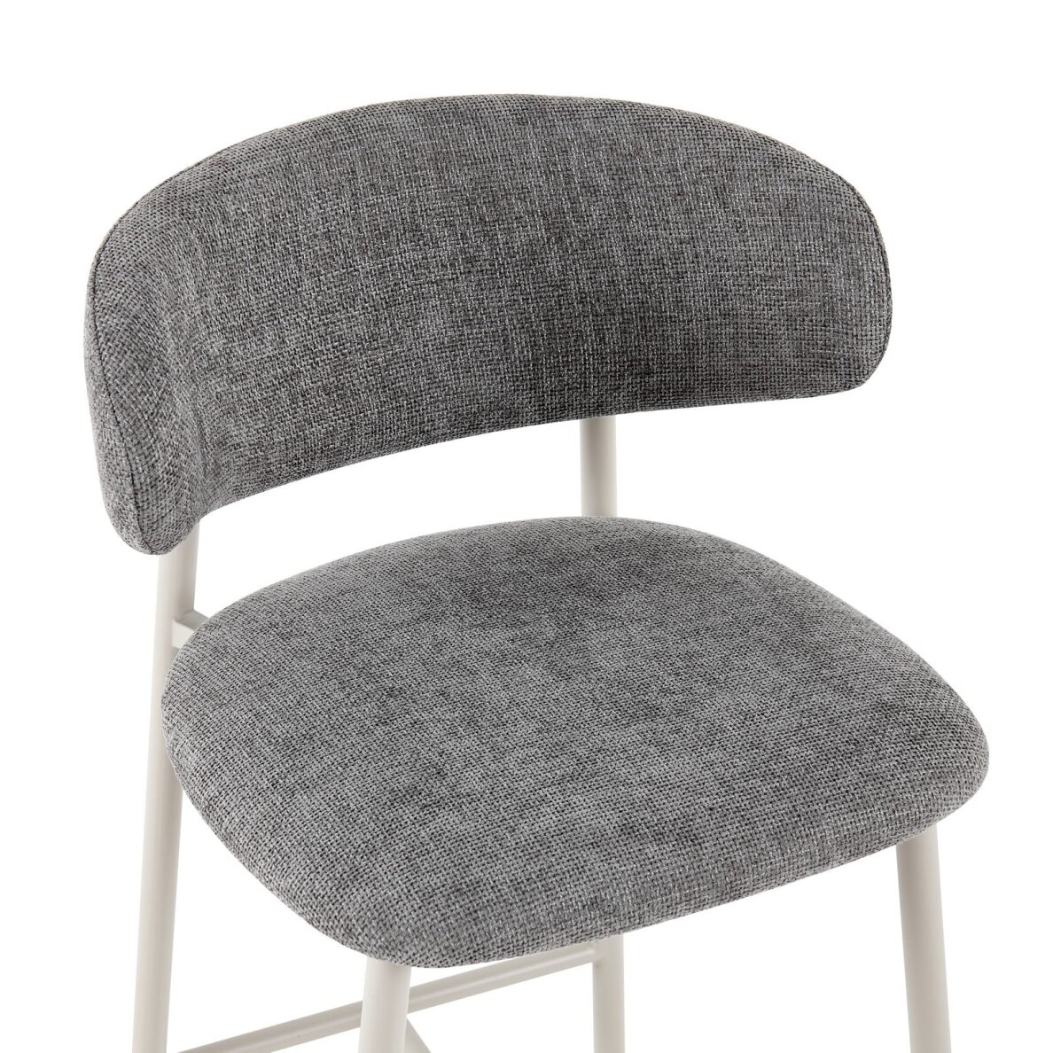 Baro kėdė PRIMO BAR GREY, pilka, lininė, pilkos kojos 2 Baro kėdė PRIMO BAR GREY, pilka, lininė, pilkos kojos 2