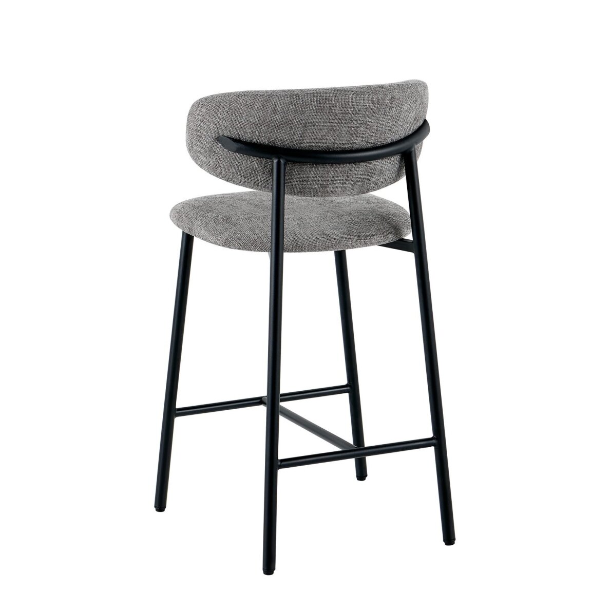 Baro kėdė PRIMO BAR, pilka, lininė, juodos kojos 5 Baro kėdė PRIMO BAR, pilka, lininė, juodos kojos 5