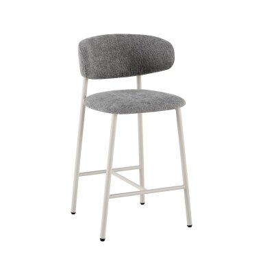 Baro kėdė PRIMO BAR GREY, pilka, lininė, pilkos kojos Baro kėdė PRIMO BAR GREY, pilka, lininė, pilkos kojos