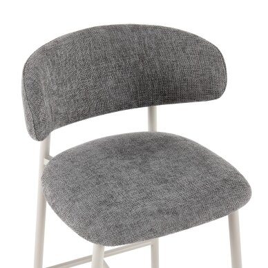 Baro kėdė PRIMO BAR GREY, pilka, lininė, pilkos kojos 2 Baro kėdė PRIMO BAR GREY, pilka, lininė, pilkos kojos 2