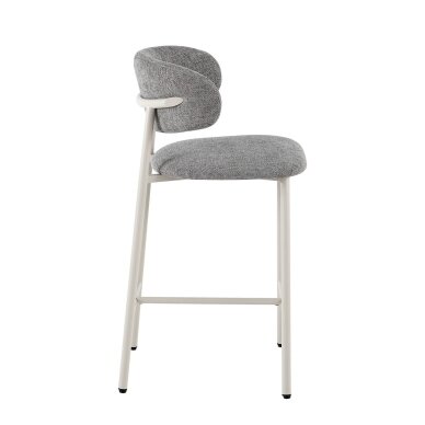 Baro kėdė PRIMO BAR GREY, pilka, lininė, pilkos kojos 4