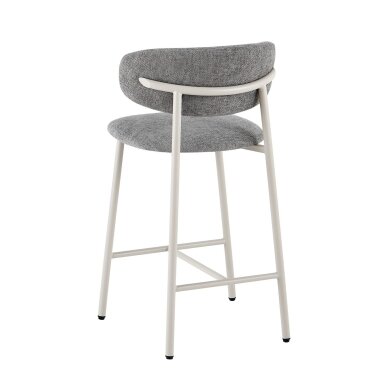 Baro kėdė PRIMO BAR GREY, pilka, lininė, pilkos kojos 5