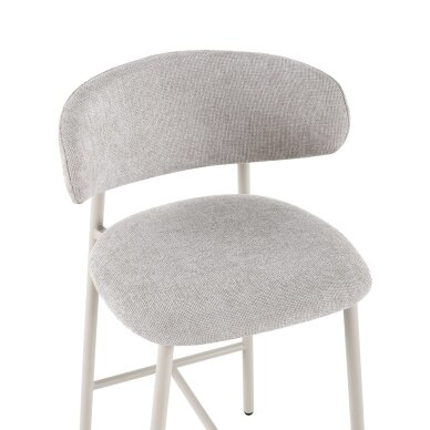 Baro kėdė PRIMO BAR GREY, šviesiai pilka, lininė, pilkos kojos 2 Baro kėdė PRIMO BAR GREY, šviesiai pilka, lininė, pilkos kojos 2