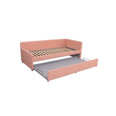 Dviaukštė lova LEO 90x200 cm, rožinė, dešininė 2