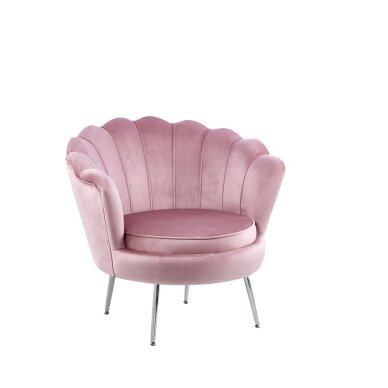 Fotelis aksomas rožinis /kojos sidabriniai/ Fotelis aksomas rožinis /kojos sidabriniai/