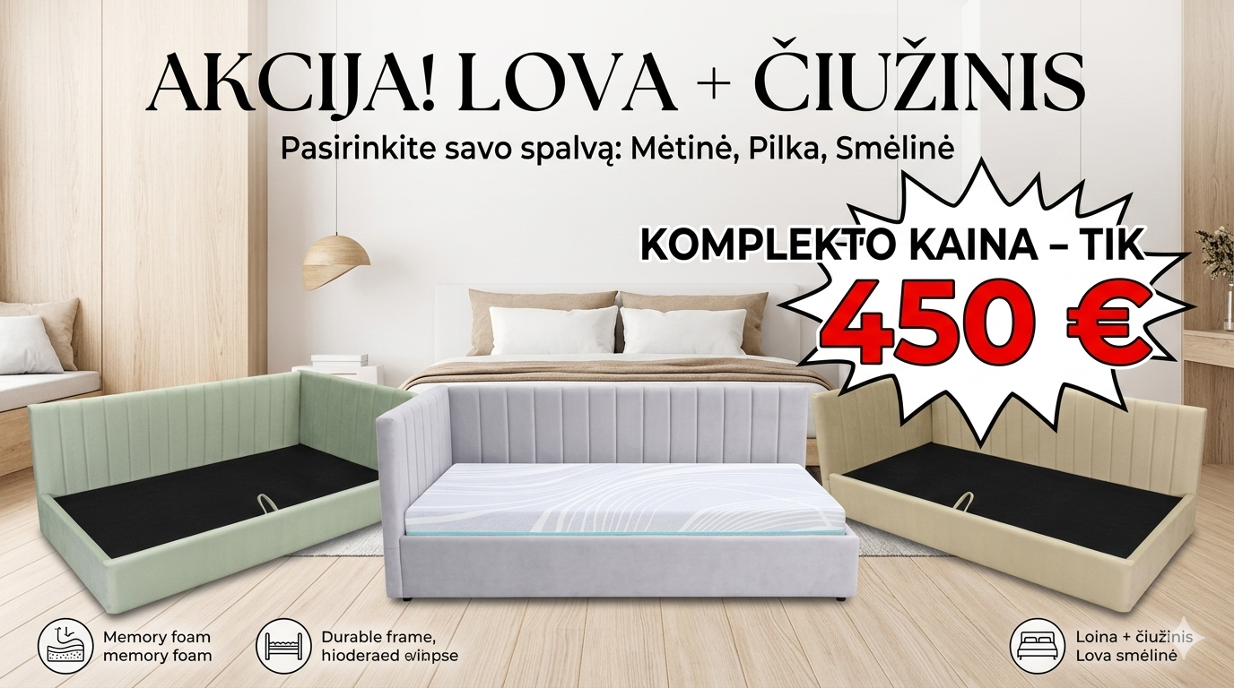 Lova su čiužiniu