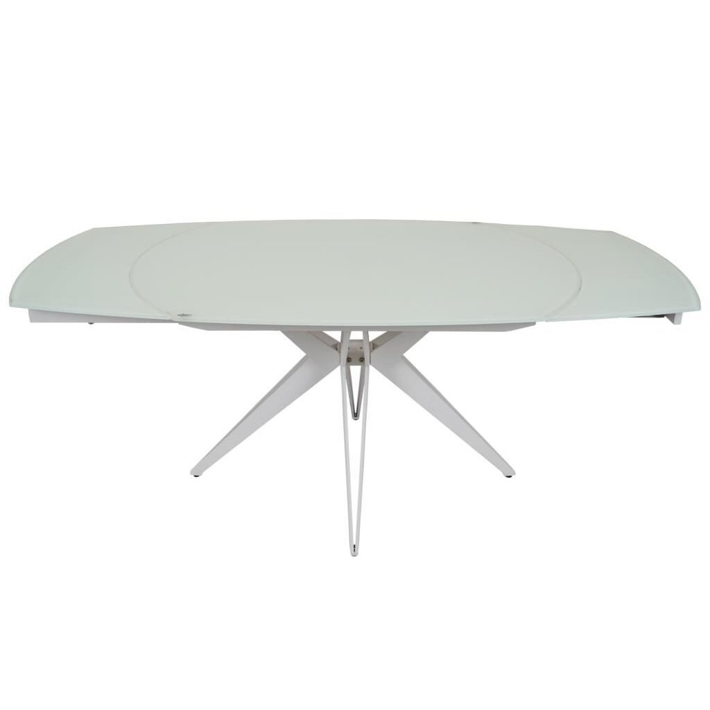 Išskleidžiamas valgomojo stalas HT93018 130-190x100 cm, baltas stiklas 1