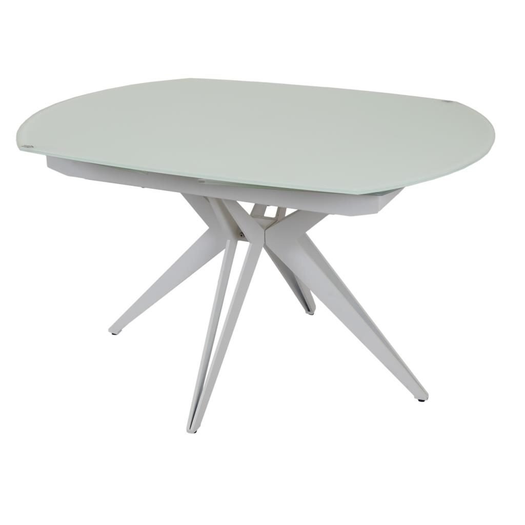 Išskleidžiamas valgomojo stalas HT93018 130-190x100 cm, baltas stiklas 3