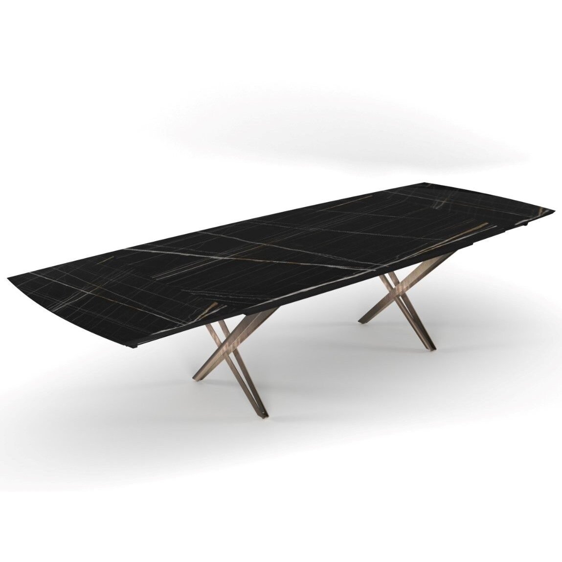 Išskleidžiamas valgomojo stalas SHINE 158-248x100 cm, blizgi Bianco 1