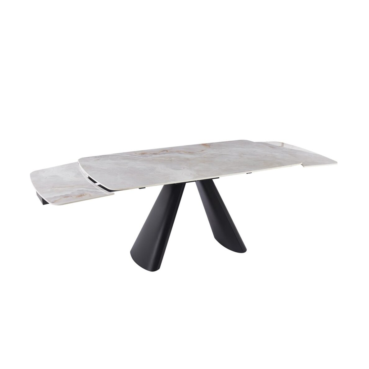 Išskleidžiamas valgomojo stalas CORVUS 165-240x90 cm, blizgi balta 1 Išskleidžiamas valgomojo stalas CORVUS 165-240x90 cm, blizgi balta 1