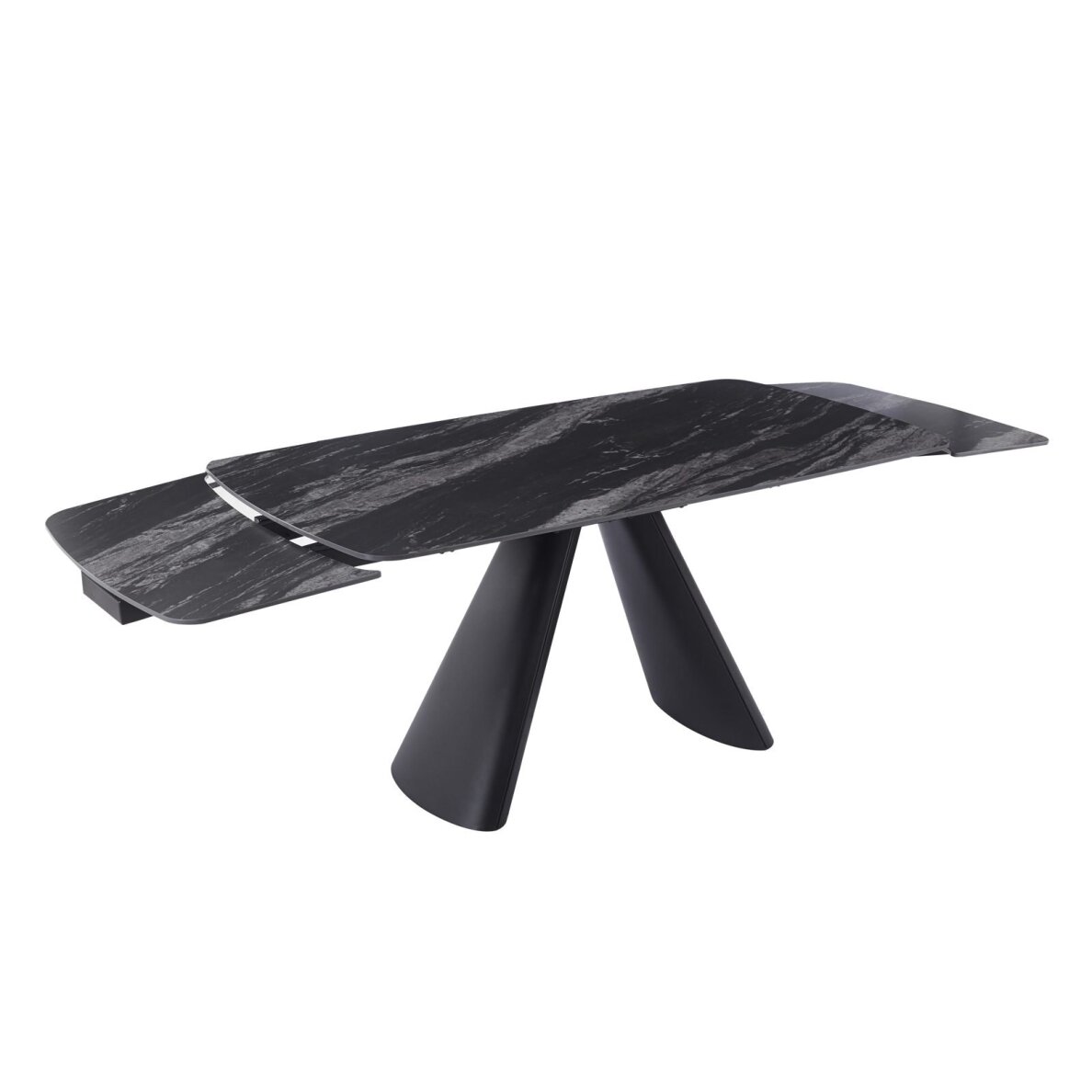 Išskleidžiamas valgomojo stalas CORVUS 165-240x90 cm, matinė „Black Galaxy“ 1 Išskleidžiamas valgomojo stalas CORVUS 165-240x90 cm, matinė „Black Galaxy“ 1