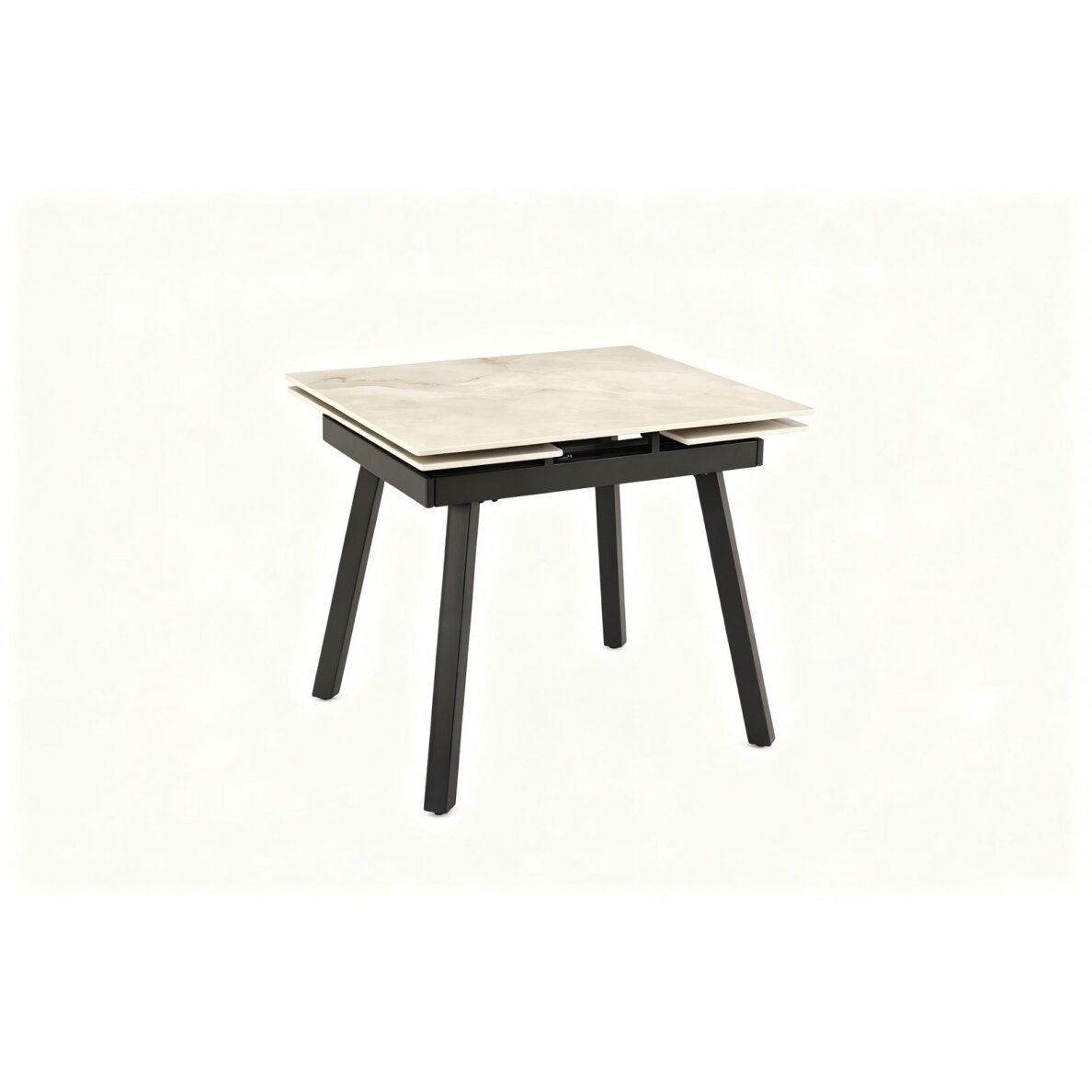 Išskleidžiamas valgomojo stalas DART 90-150x80 cm, blizgi balta