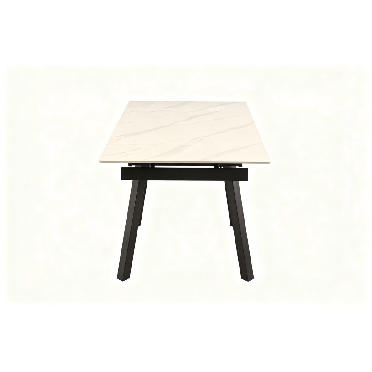 Išskleidžiamas valgomojo stalas DART 90-150x80 cm, matinė balta 1 Išskleidžiamas valgomojo stalas DART 90-150x80 cm, matinė balta 1
