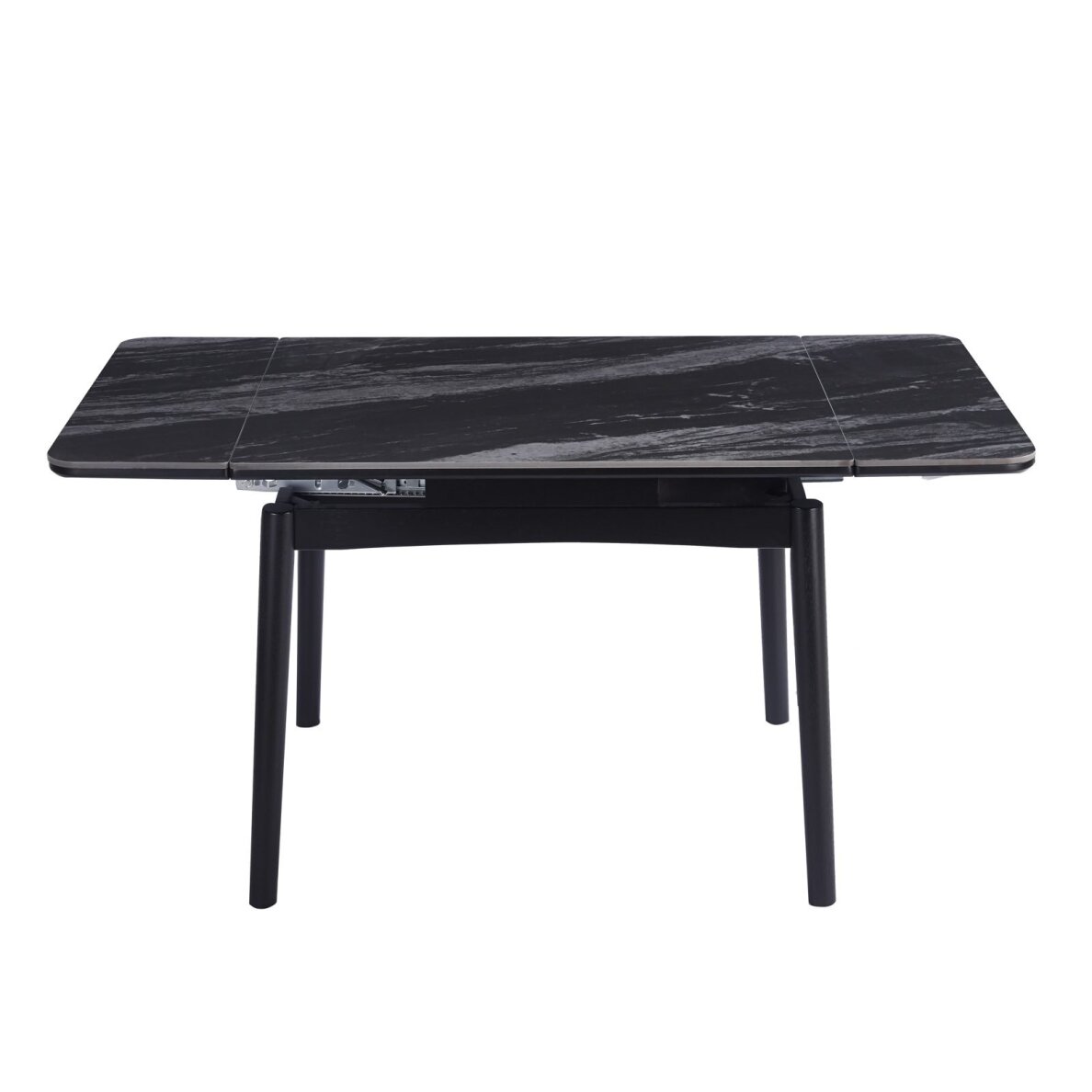 Išskleidžiamas valgomojo stalas DOVE 100-160x80 cm, matinė juoda 4 Išskleidžiamas valgomojo stalas DOVE 100-160x80 cm, matinė juoda 4