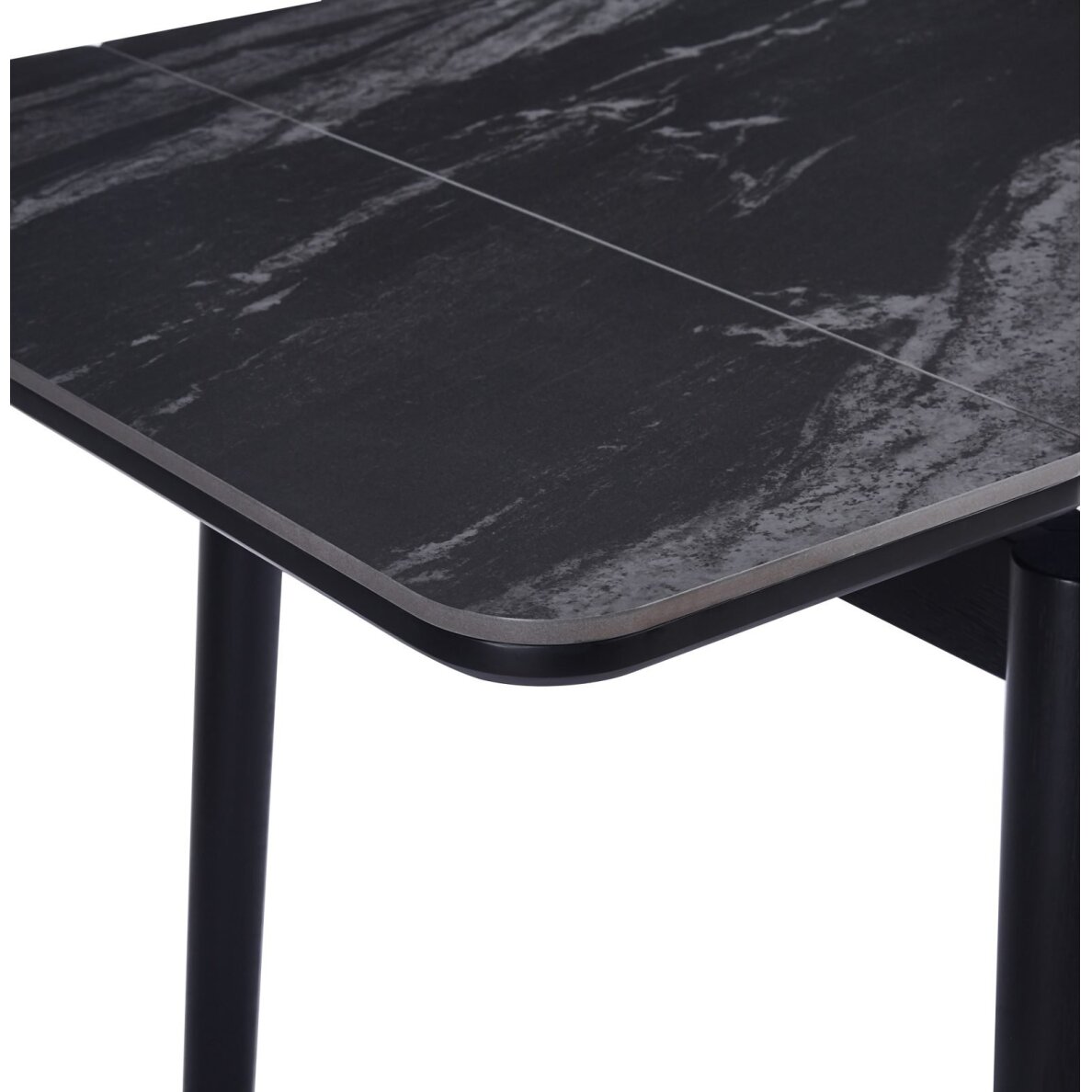 Išskleidžiamas valgomojo stalas DOVE 100-160x80 cm, matinė juoda 5