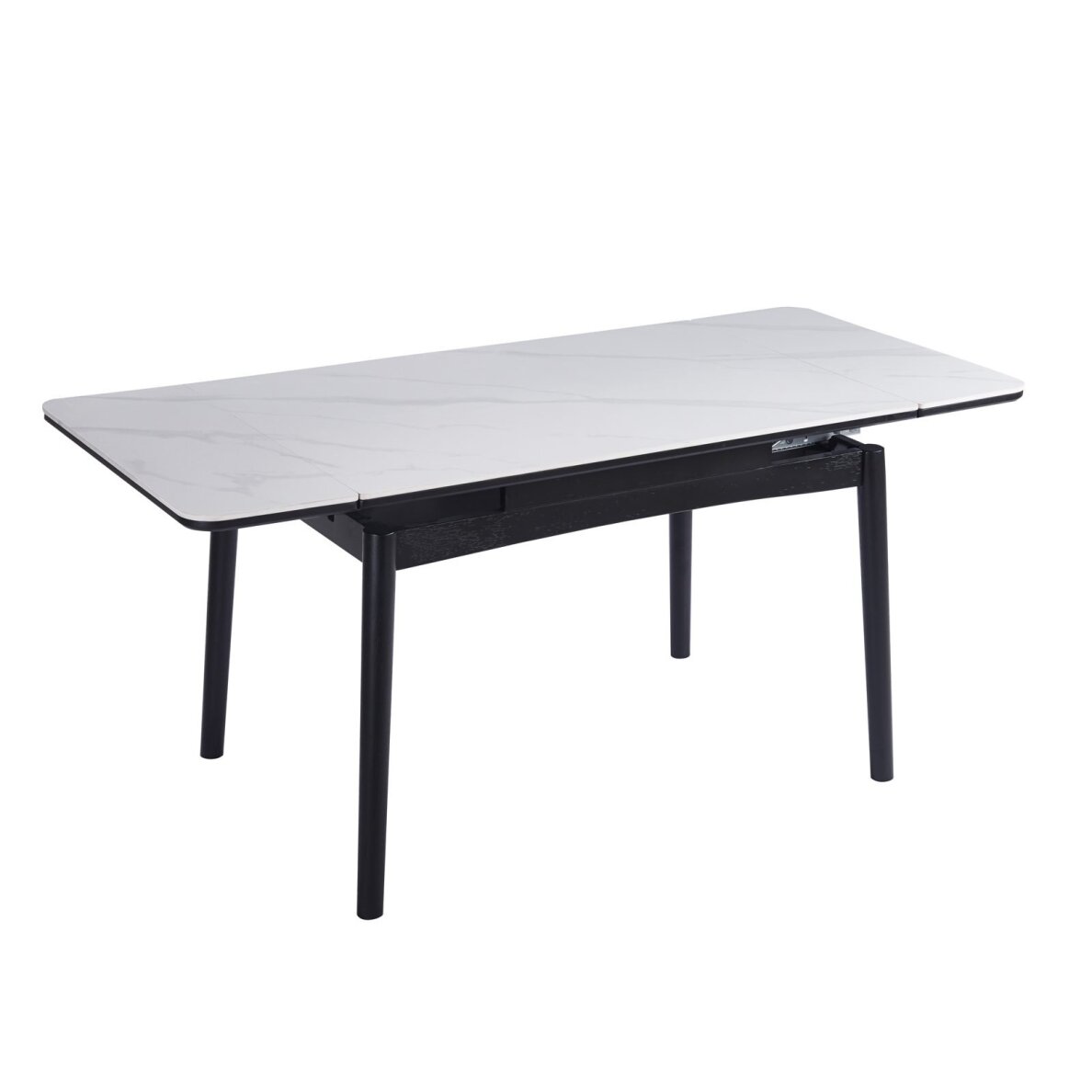 Išskleidžiamas valgomojo stalas DOVE 120-180x80 cm, matinė balta 2 Išskleidžiamas valgomojo stalas DOVE 120-180x80 cm, matinė balta 2
