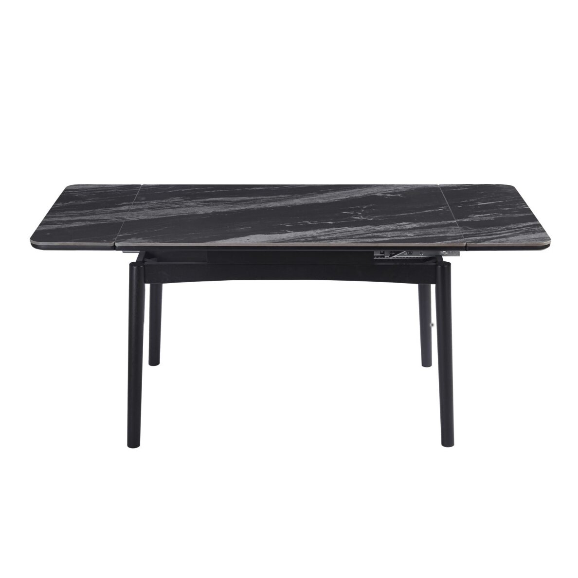 Išskleidžiamas valgomojo stalas DOVE 120-180x80 cm, matinė juoda 3
