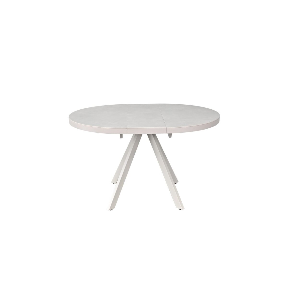 Išskleidžiamas valgomojo stalas LIBRA 100-130x100 cm, kreminis travertinas, pilkos kojos 1 Išskleidžiamas valgomojo stalas LIBRA 100-130x100 cm, kreminis travertinas, pilkos kojos 1