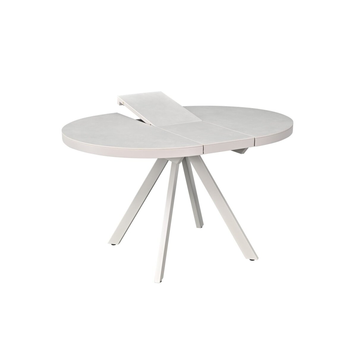 Išskleidžiamas valgomojo stalas LIBRA 100-130x100 cm, kreminis travertinas, pilkos kojos 3 Išskleidžiamas valgomojo stalas LIBRA 100-130x100 cm, kreminis travertinas, pilkos kojos 3