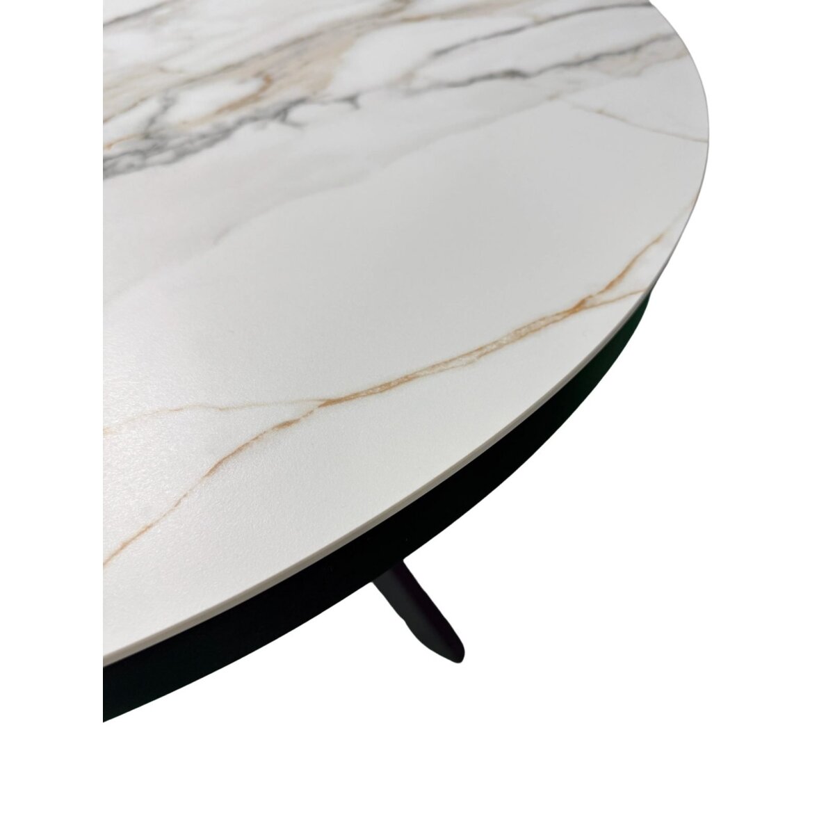 Išskleidžiamas valgomojo stalas LIBRA 100-130x100 cm, matinė balta su auksu 5 Išskleidžiamas valgomojo stalas LIBRA 100-130x100 cm, matinė balta su auksu 5