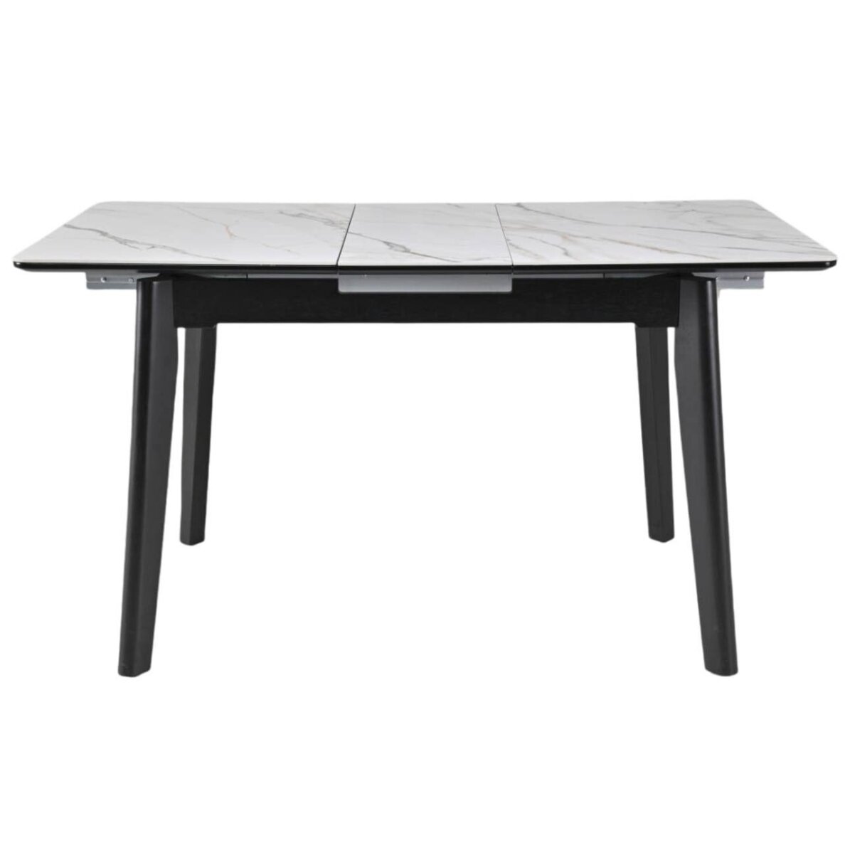 Išskleidžiamas valgomojo stalas OSTEN 120-160x80 cm, matinė balta su auksu 3 Išskleidžiamas valgomojo stalas OSTEN 120-160x80 cm, matinė balta su auksu 3