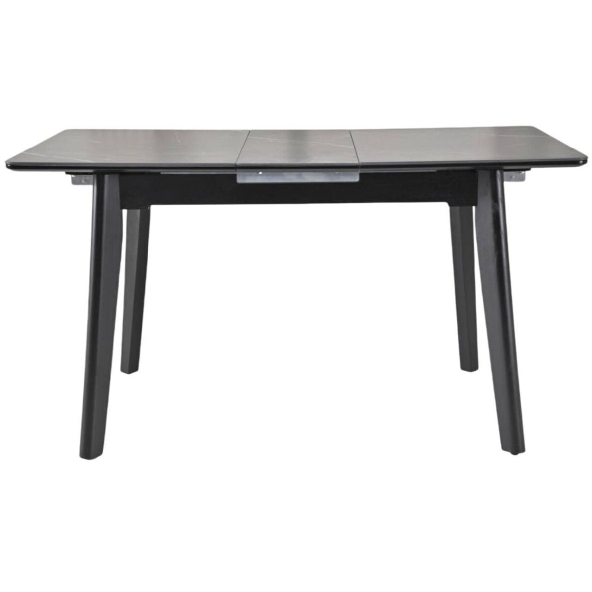 Išskleidžiamas valgomojo stalas OSTEN 120-160x80 cm, matinė juoda 2