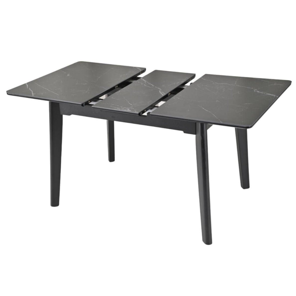 Išskleidžiamas valgomojo stalas OSTEN 120-160x80 cm, matinė juoda 4