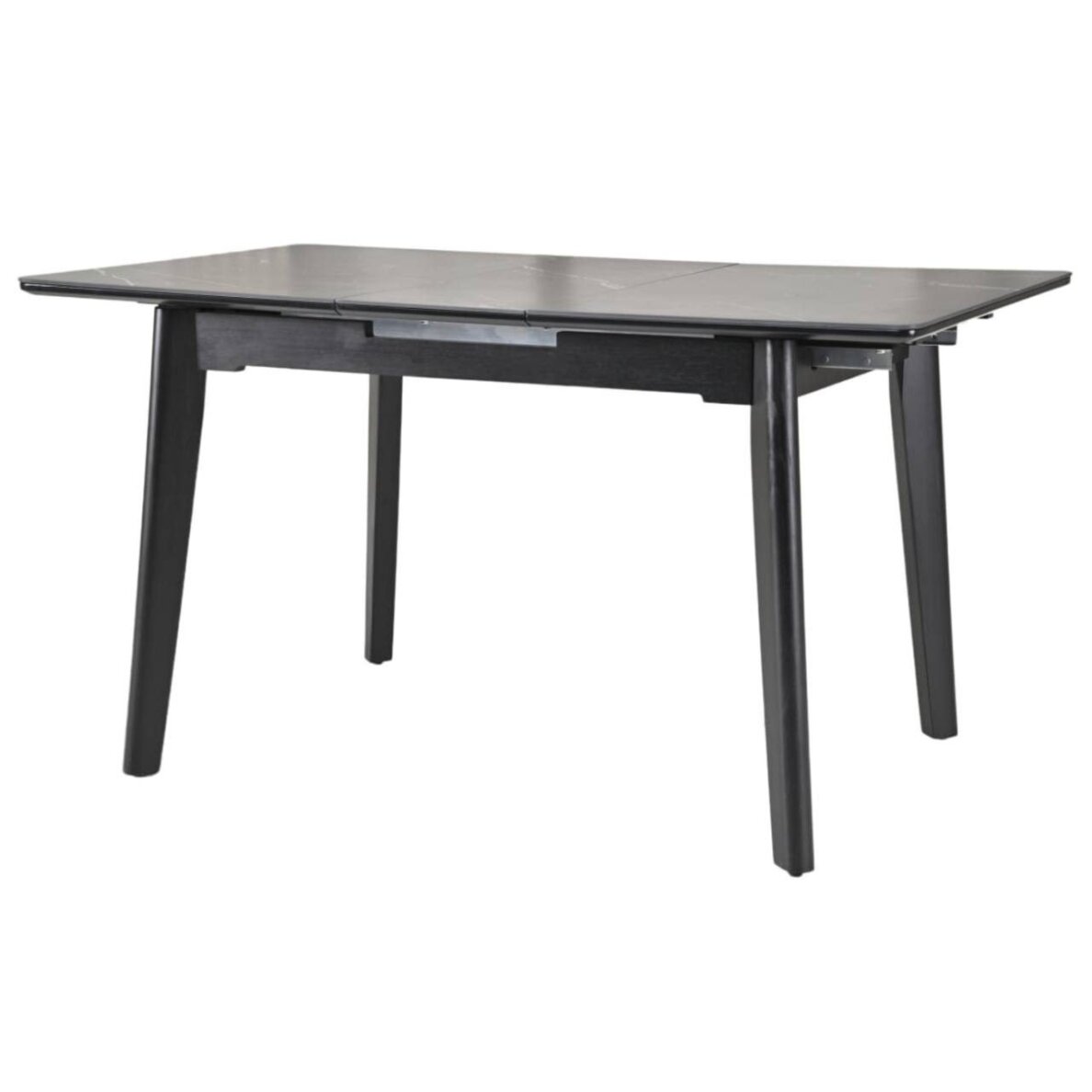 Išskleidžiamas valgomojo stalas OSTEN 120-160x80 cm, matinė juoda
