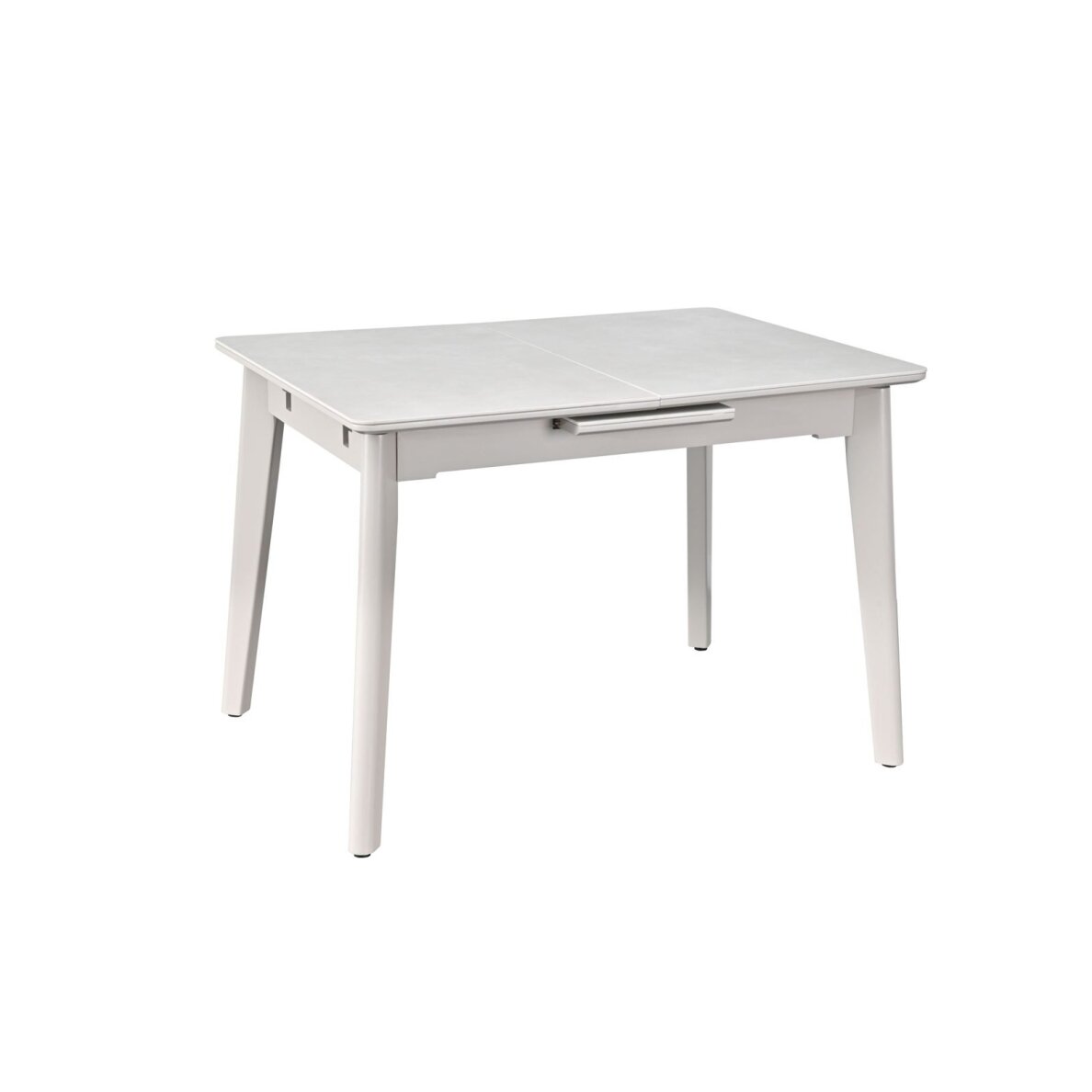 Išskleidžiamas valgomojo stalas OSTEN 140-180x80 cm, auksinis travertinas, pilkos kojos 2
