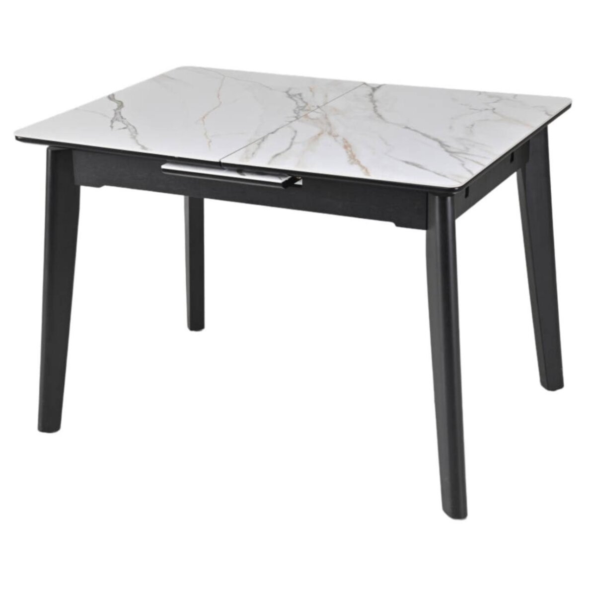 Išskleidžiamas valgomojo stalas OSTEN 140-180x80 cm, matinė balta su auksu 4