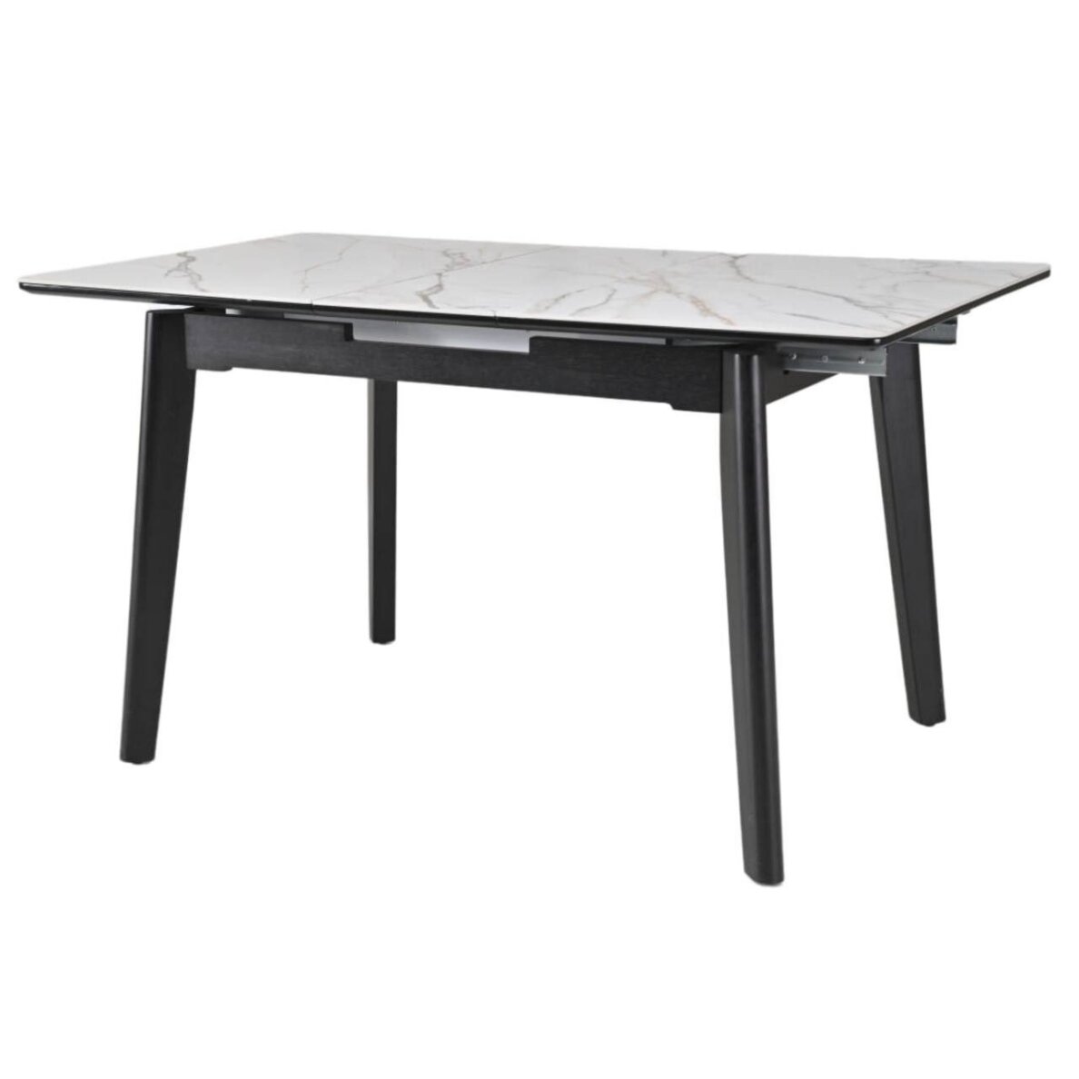 Išskleidžiamas valgomojo stalas OSTEN 140-180x80 cm, matinė balta su auksu Išskleidžiamas valgomojo stalas OSTEN 140-180x80 cm, matinė balta su auksu