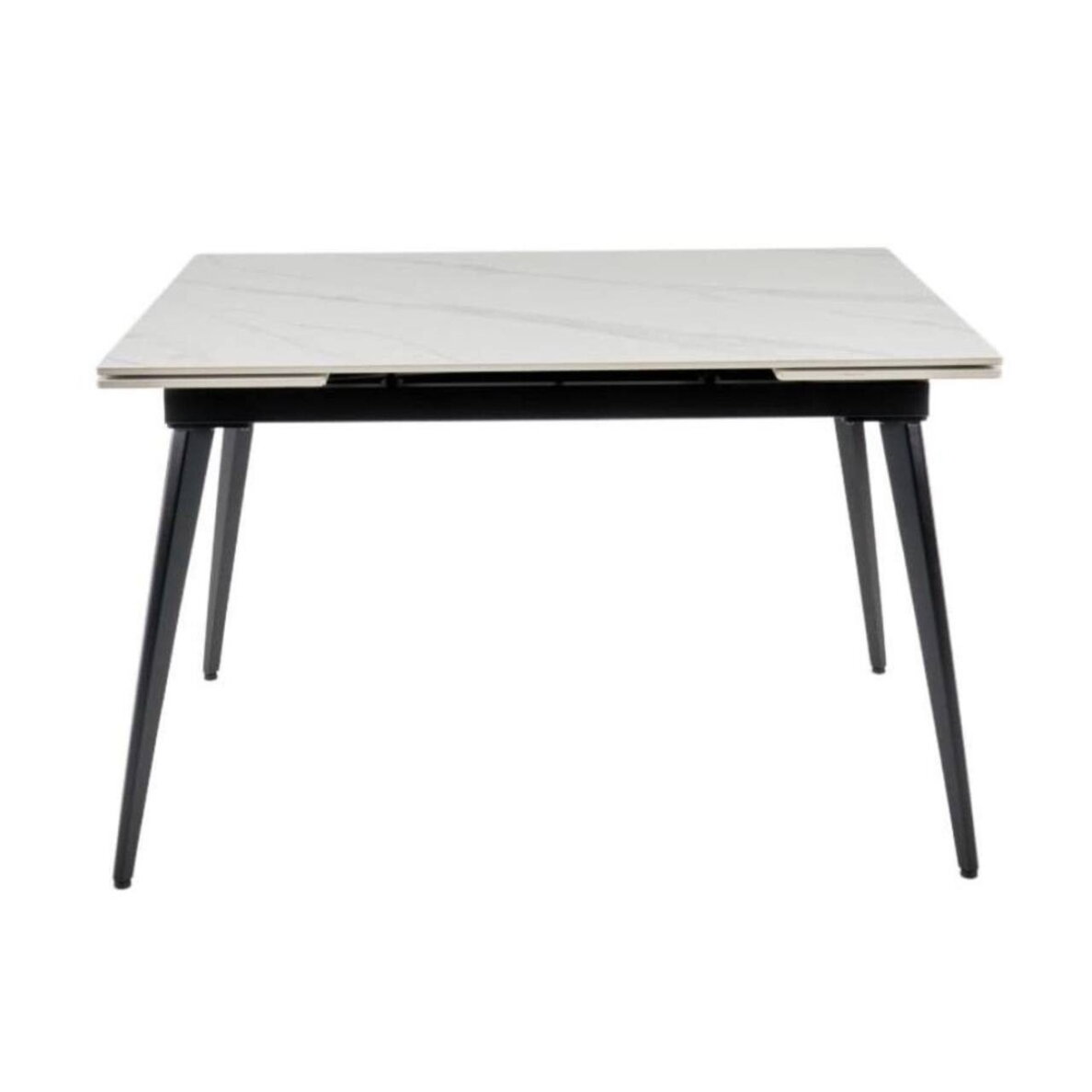 Išskleidžiamas valgomojo stalas REEF 120-180x80 cm, matinis baltas marmuras 1