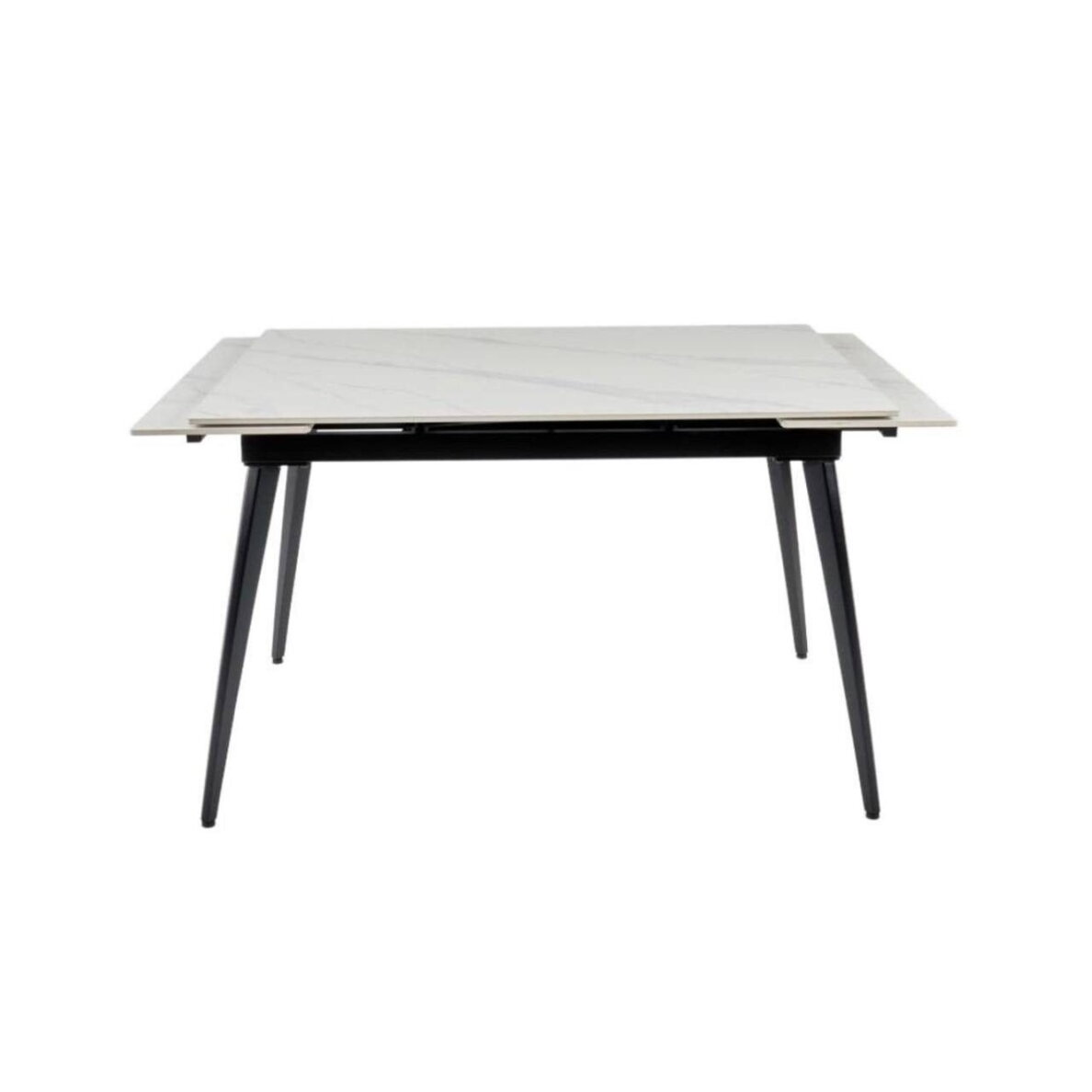 Išskleidžiamas valgomojo stalas REEF 120-180x80 cm, matinis baltas marmuras 2