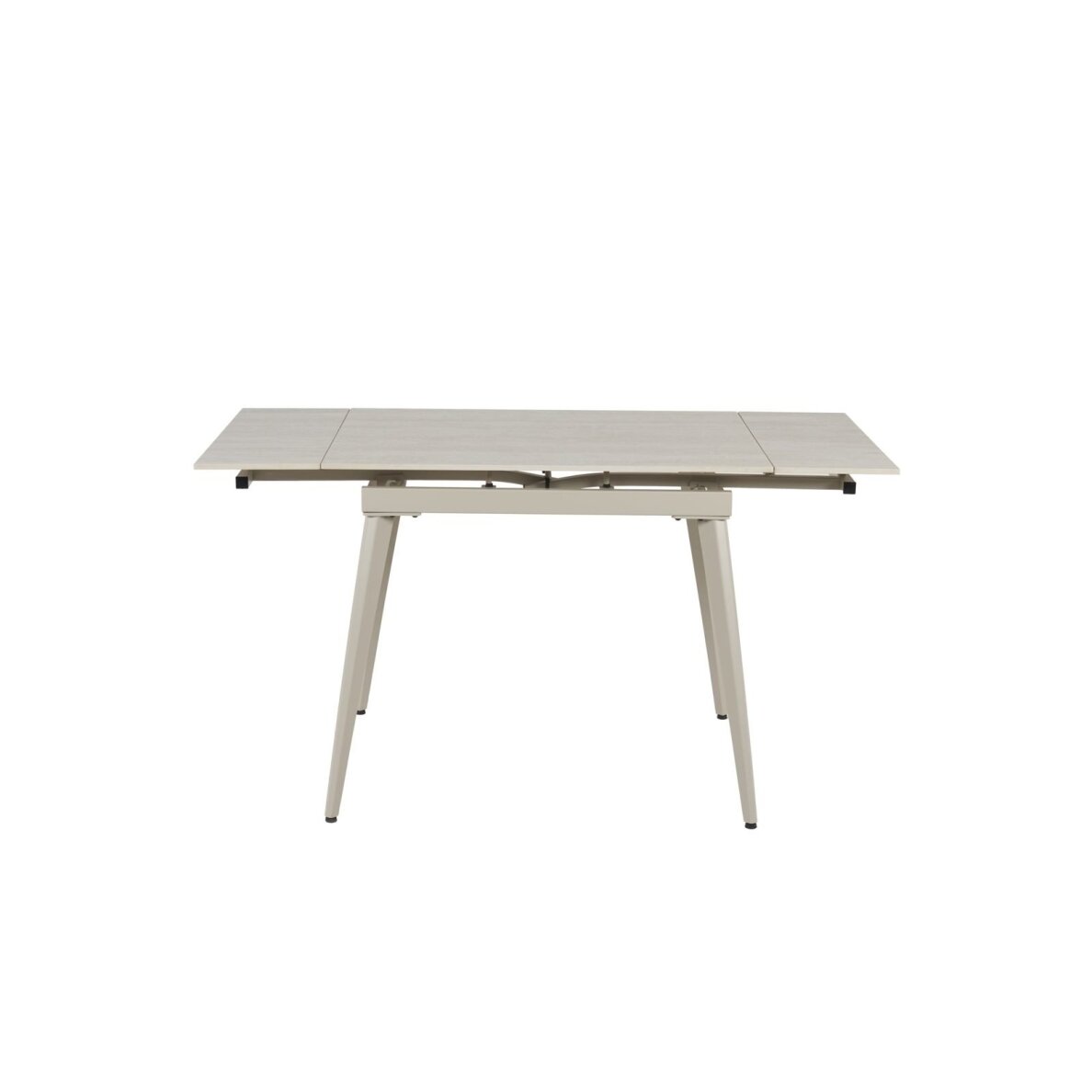 Išskleidžiamas valgomojo stalas REEF 90-140x70 cm, matinis šviesus travertinas, pilkos kojos 4 Išskleidžiamas valgomojo stalas REEF 90-140x70 cm, matinis šviesus travertinas, pilkos kojos 4