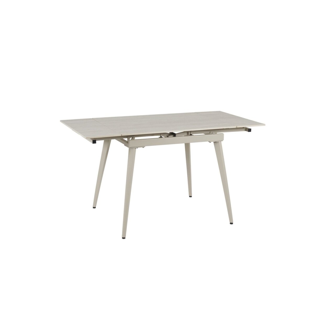 Išskleidžiamas valgomojo stalas REEF 90-140x70 cm, matinis šviesus travertinas, pilkos kojos 5