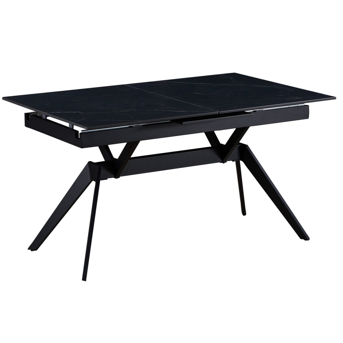 Išskleidžiamas valgomojo stalas TURS 140-180x90 cm, juoda