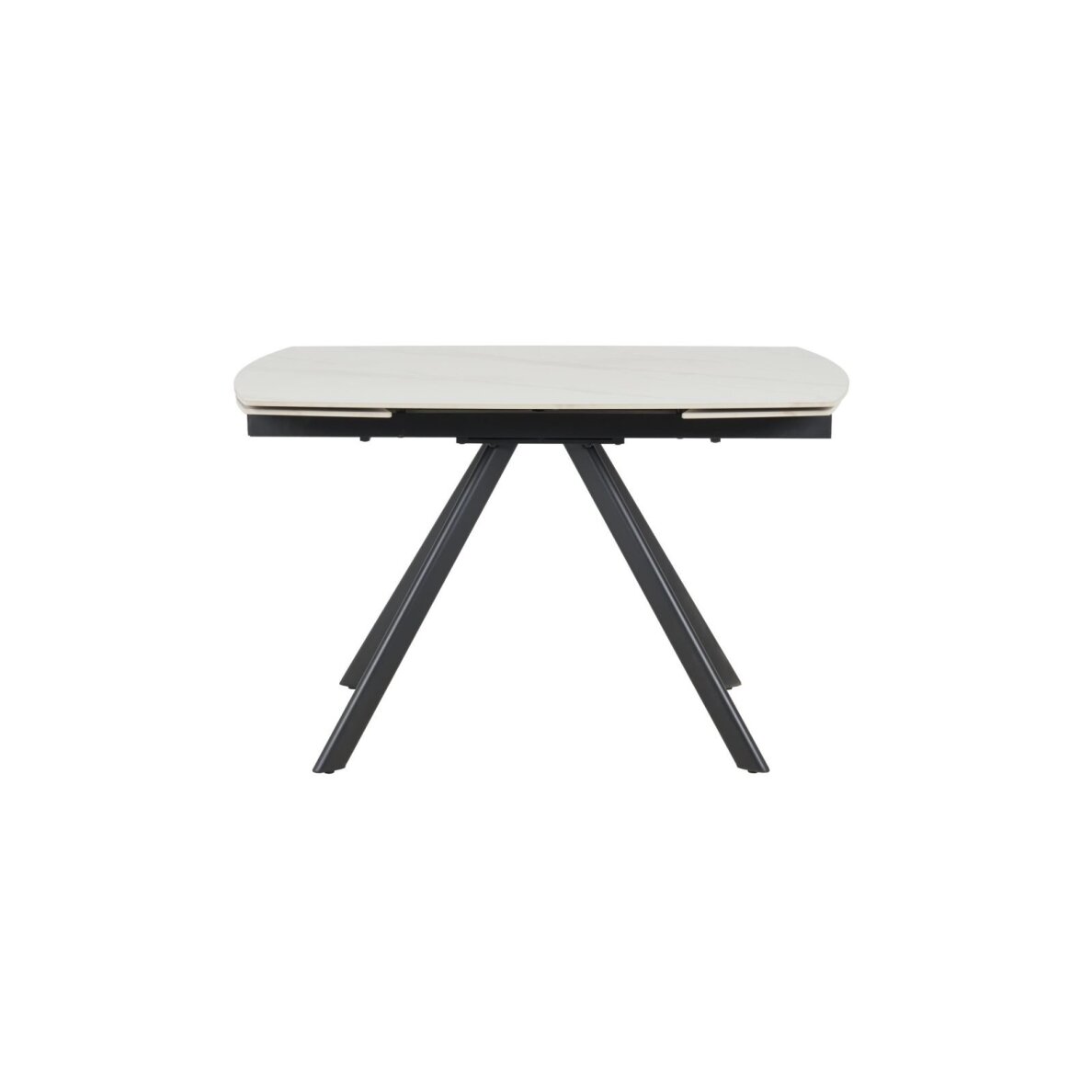 Išskleidžiamas valgomojo stalas URSA 125-180x80 cm, matinis baltas marmuras