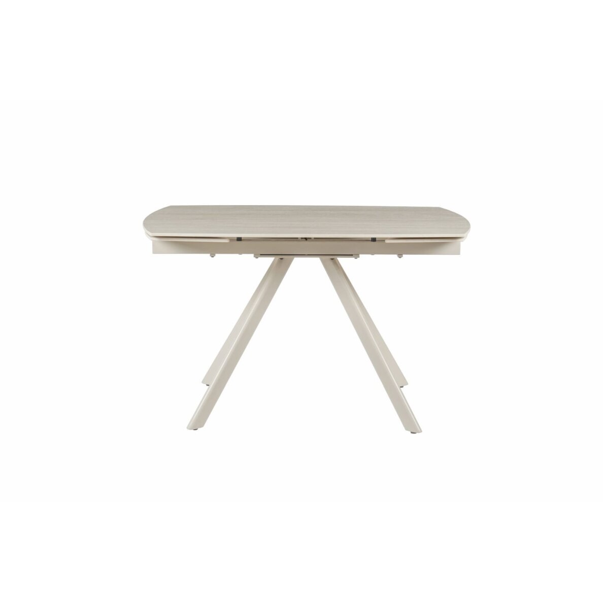 Išskleidžiamas valgomojo stalas URSA 125-180x80 cm, matinis tamsus travertinas, pilkos kojos Išskleidžiamas valgomojo stalas URSA 125-180x80 cm, matinis tamsus travertinas, pilkos kojos