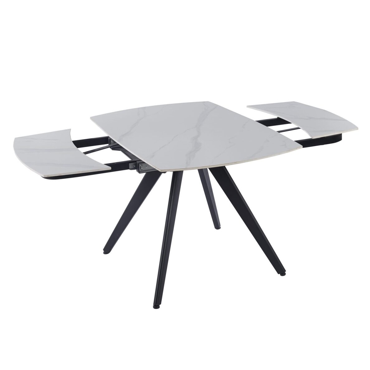 Išskleidžiamas valgomojo stalas VIGO 120-180x80 cm, matinis baltas marmuras 2