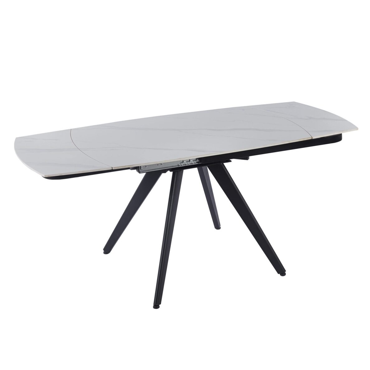 Išskleidžiamas valgomojo stalas VIGO 120-180x80 cm, matinis baltas marmuras 3