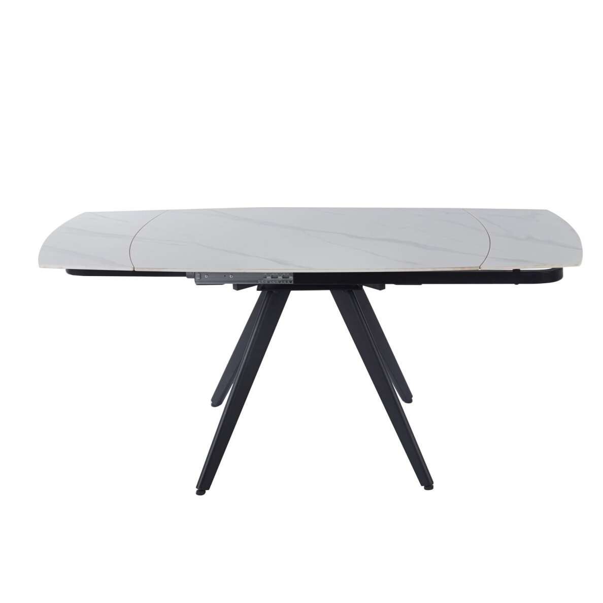 Išskleidžiamas valgomojo stalas VIGO 120-180x80 cm, matinis baltas marmuras