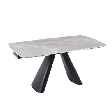 Išskleidžiamas valgomojo stalas CORVUS 165-240x90 cm, blizgi balta