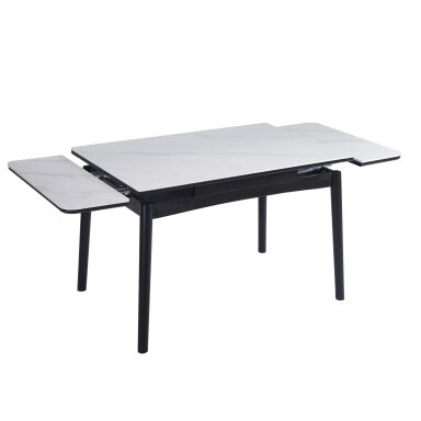 Išskleidžiamas valgomojo stalas DOVE 120-180x80 cm, matinė balta Išskleidžiamas valgomojo stalas DOVE 120-180x80 cm, matinė balta