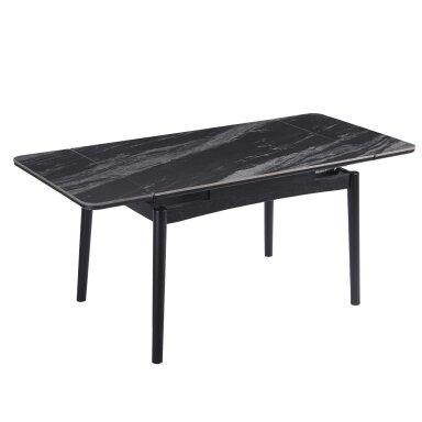 Išskleidžiamas valgomojo stalas DOVE 120-180x80 cm, matinė juoda Išskleidžiamas valgomojo stalas DOVE 120-180x80 cm, matinė juoda