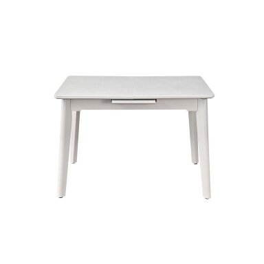 Išskleidžiamas valgomojo stalas OSTEN 140-180x80 cm, auksinis travertinas, pilkos kojos Išskleidžiamas valgomojo stalas OSTEN 140-180x80 cm, auksinis travertinas, pilkos kojos