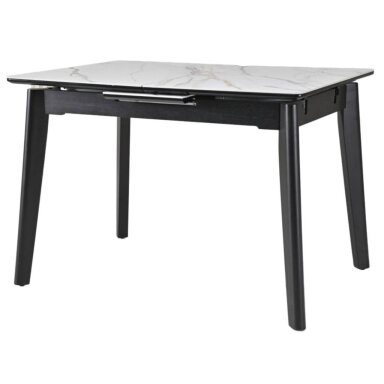 Išskleidžiamas valgomojo stalas OSTEN 140-180x80 cm, matinė balta su auksu Išskleidžiamas valgomojo stalas OSTEN 140-180x80 cm, matinė balta su auksu