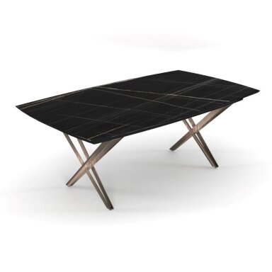 Išskleidžiamas valgomojo stalas SHINE 158-248x100 cm, blizgi Bianco