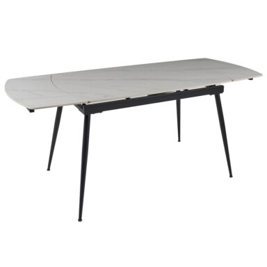 Išskleidžiamas valgomojo stalas VELA 110-170x75 cm, matinis baltas marmuras Išskleidžiamas valgomojo stalas VELA 110-170x75 cm, matinis baltas marmuras