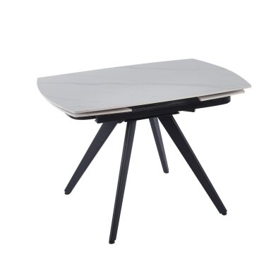 Išskleidžiamas valgomojo stalas VIGO 120-180x80 cm, matinis baltas marmuras Išskleidžiamas valgomojo stalas VIGO 120-180x80 cm, matinis baltas marmuras
