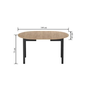 Išskleidžiamas stalas (auksinis amatininko ąžuolas/juodas) 102(144)x102 3 Išskleidžiamas stalas (auksinis amatininko ąžuolas/juodas) 102(144)x102 3